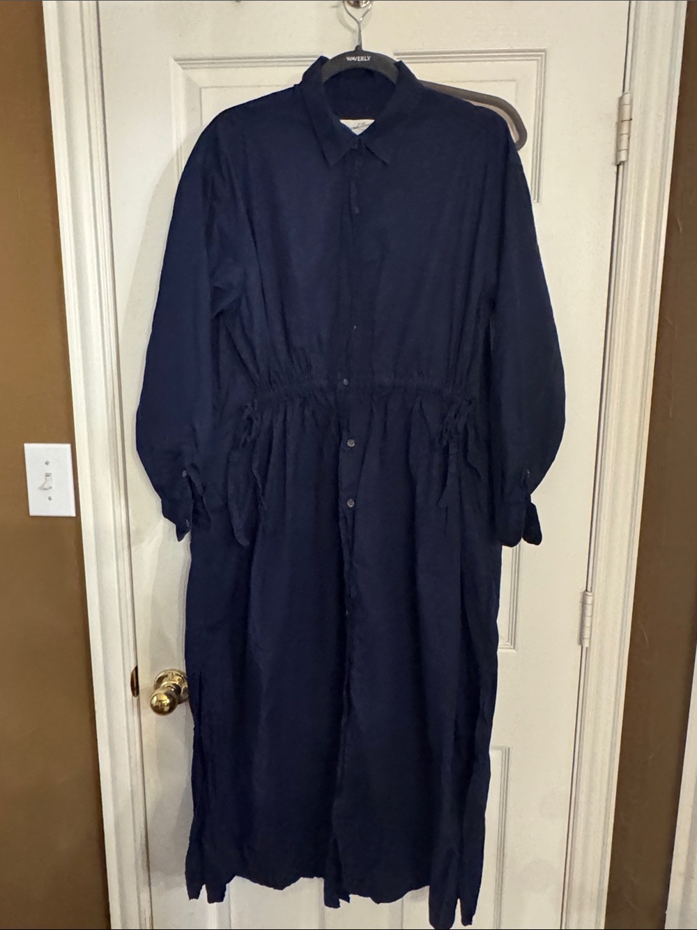 Universal Thread Navy Long-Sleeve Button Front Shirt Dress
